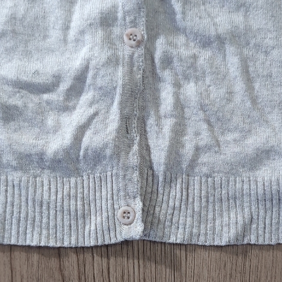 Cream Cardigan Sweater with Round Neckline - Picture 6 of 9